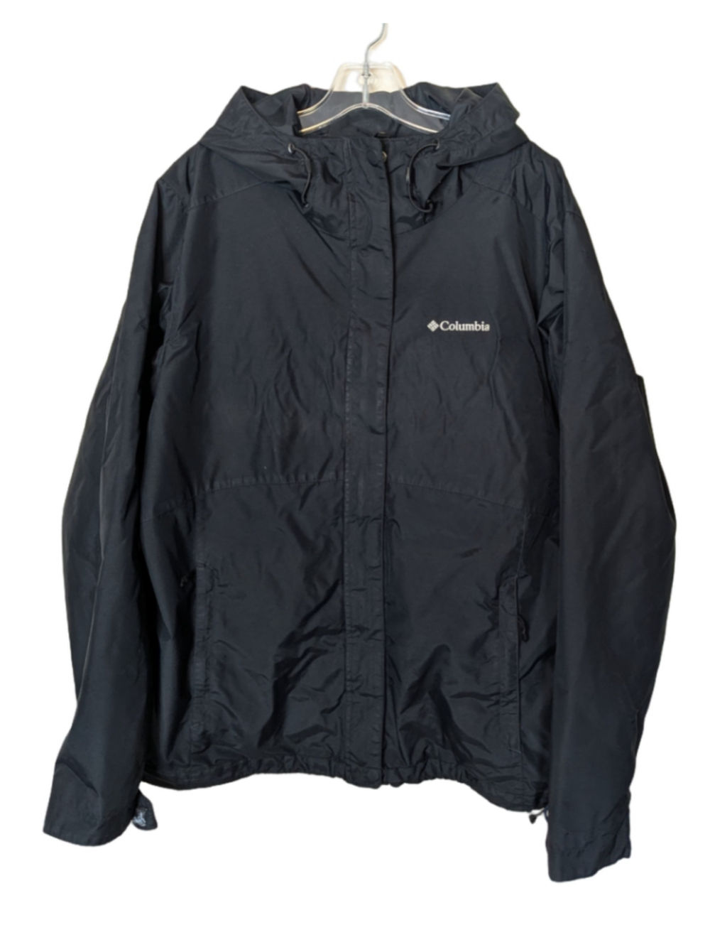 Men's XL Columbia Interchange Windbreaker Jacket Black Water Resistant